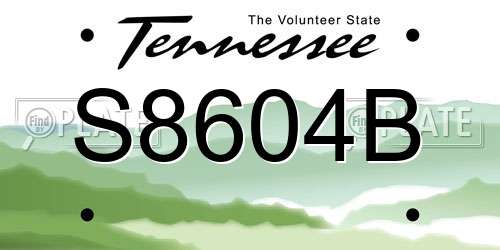 S8604B Tennessee License Plate