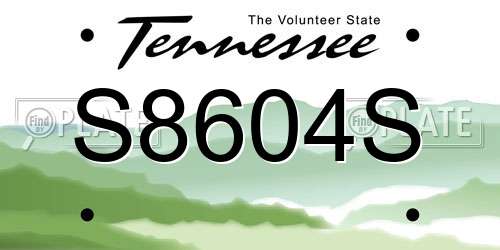 S8604S Tennessee License Plate