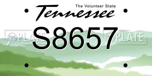 S8657 Tennessee License Plate