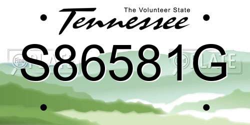 S86581G Tennessee License Plate