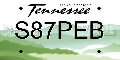 S87PEB Tennessee License Plate