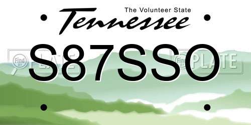 S87SSO Tennessee License Plate