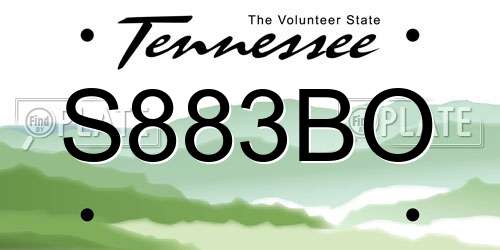 S883BO Tennessee License Plate