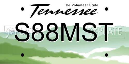 S88MST Tennessee License Plate