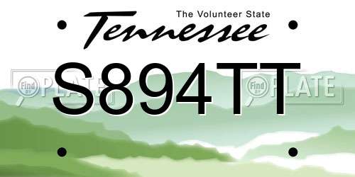 S894TT Tennessee License Plate