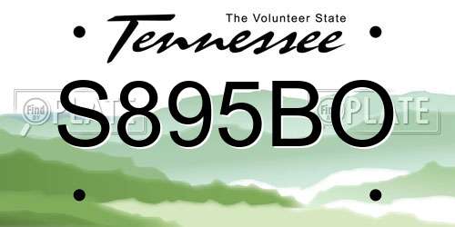 S895BO Tennessee License Plate