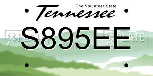 S895EE Tennessee License Plate