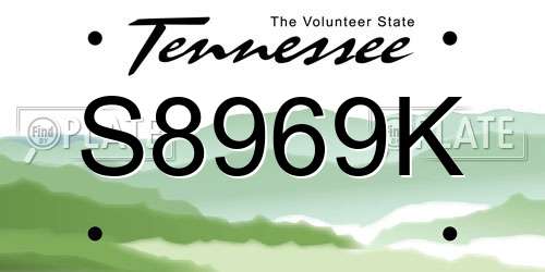 S8969K Tennessee License Plate