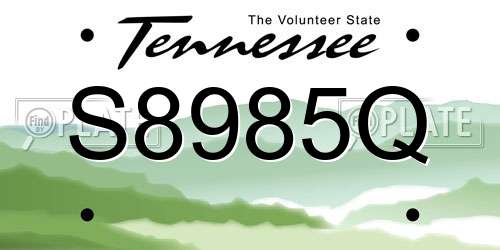 S8985Q Tennessee License Plate
