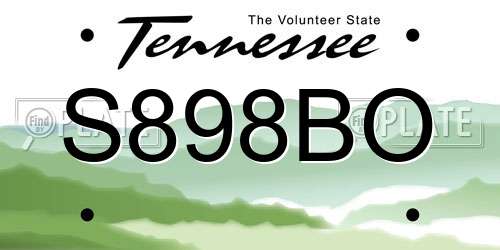 S898BO Tennessee License Plate