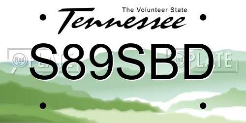 S89SBD Tennessee License Plate