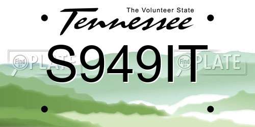 S949IT Tennessee License Plate