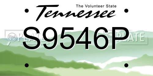S9546P Tennessee License Plate