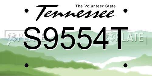 S9554T Tennessee License Plate