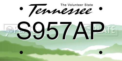 S957AP Tennessee License Plate