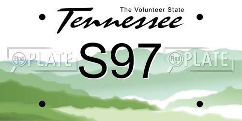 S97 Tennessee License Plate