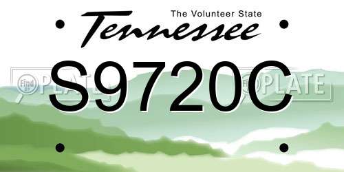 S9720C Tennessee License Plate