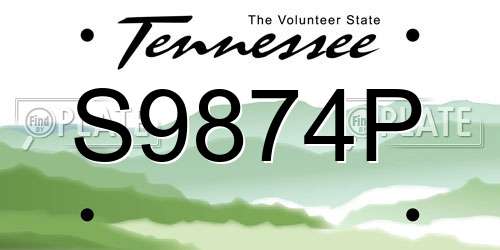 S9874P Tennessee License Plate