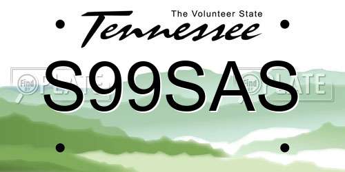 S99SAS Tennessee License Plate