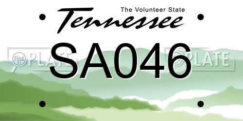 SA046 Tennessee License Plate