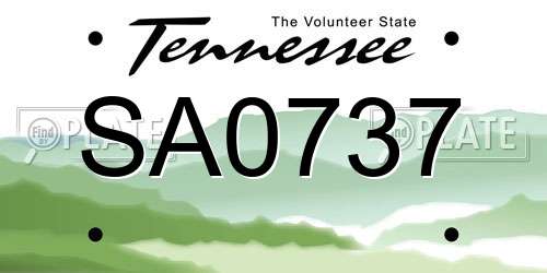 SA0737 Tennessee License Plate