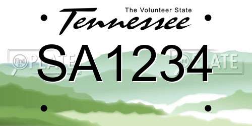 SA1234 Tennessee License Plate