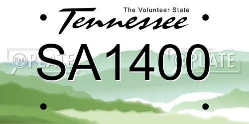 SA1400 Tennessee License Plate