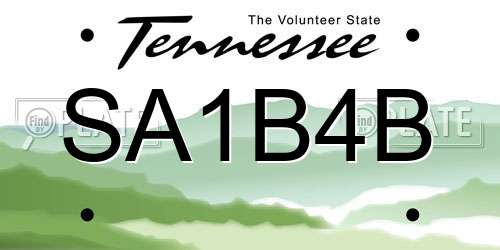 SA1B4B Tennessee License Plate
