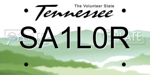 SA1L0R Tennessee License Plate