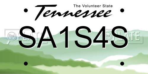 SA1S4S Tennessee License Plate