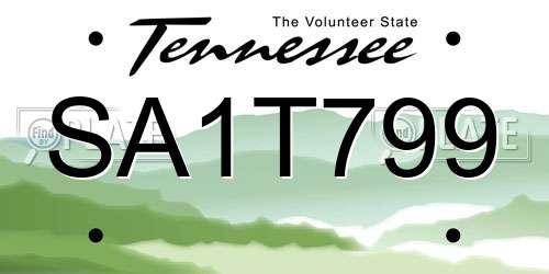 SA1T799 Tennessee License Plate