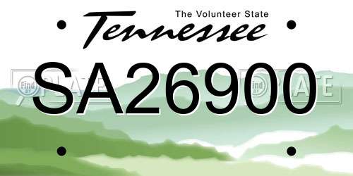 SA26900 Tennessee License Plate