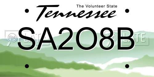 SA2O8B Tennessee License Plate