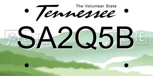 SA2Q5B Tennessee License Plate