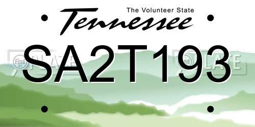 SA2T193 Tennessee License Plate