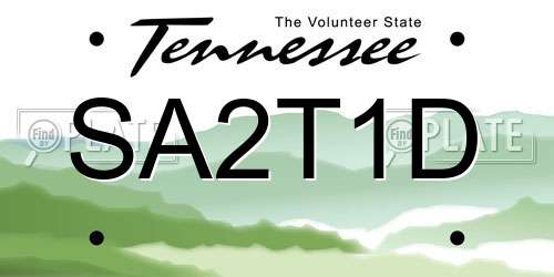 SA2T1D Tennessee License Plate