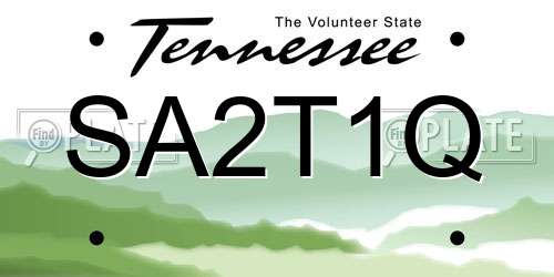 SA2T1Q Tennessee License Plate