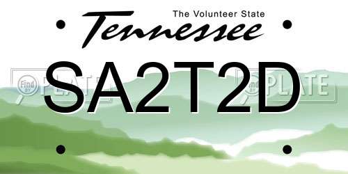 SA2T2D Tennessee License Plate
