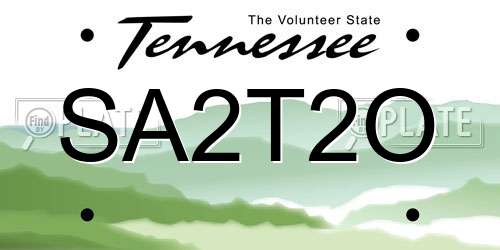 SA2T2O Tennessee License Plate