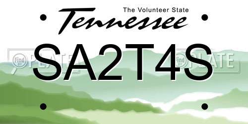 SA2T4S Tennessee License Plate