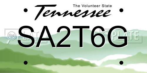 SA2T6G Tennessee License Plate