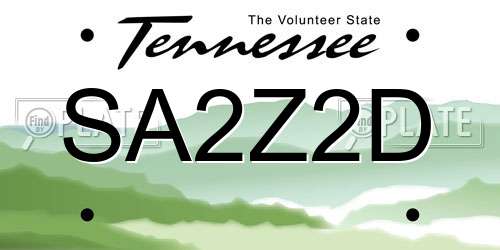 SA2Z2D Tennessee License Plate