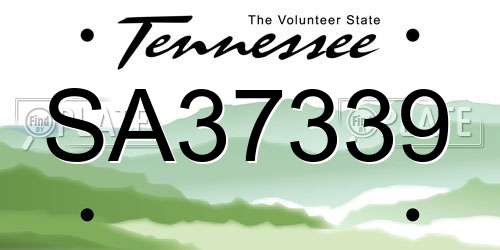 SA37339 Tennessee License Plate