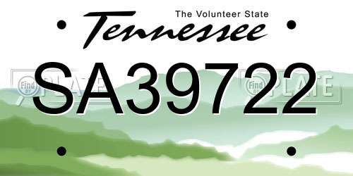SA39722 Tennessee License Plate
