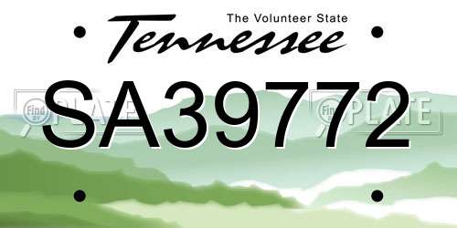 SA39772 Tennessee License Plate