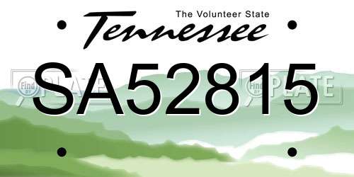 SA52815 Tennessee License Plate