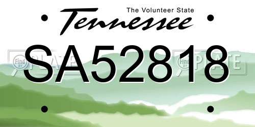 SA52818 Tennessee License Plate