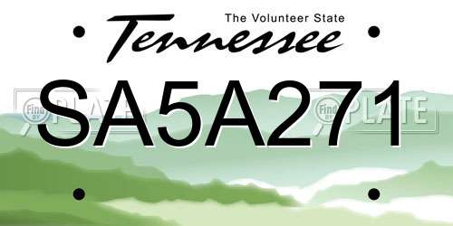 SA5A271 Tennessee License Plate