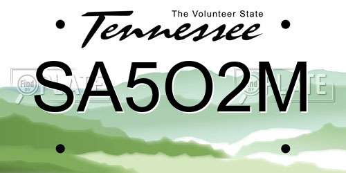 SA5O2M Tennessee License Plate
