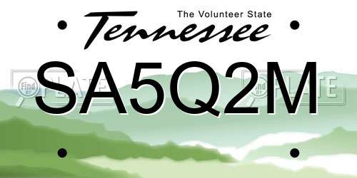 SA5Q2M Tennessee License Plate